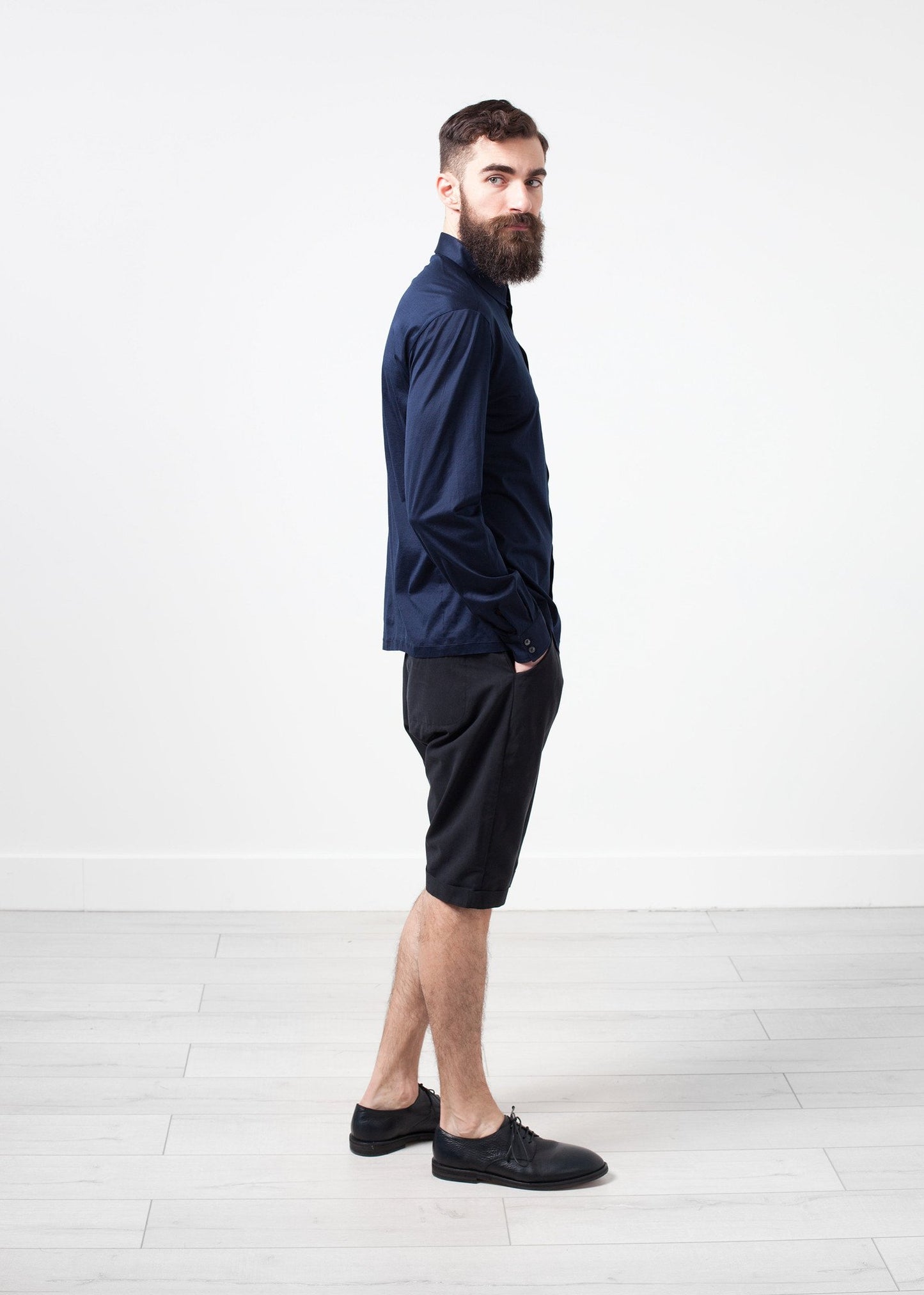 Scotland Button-Up in Navy Mauro Grifoni