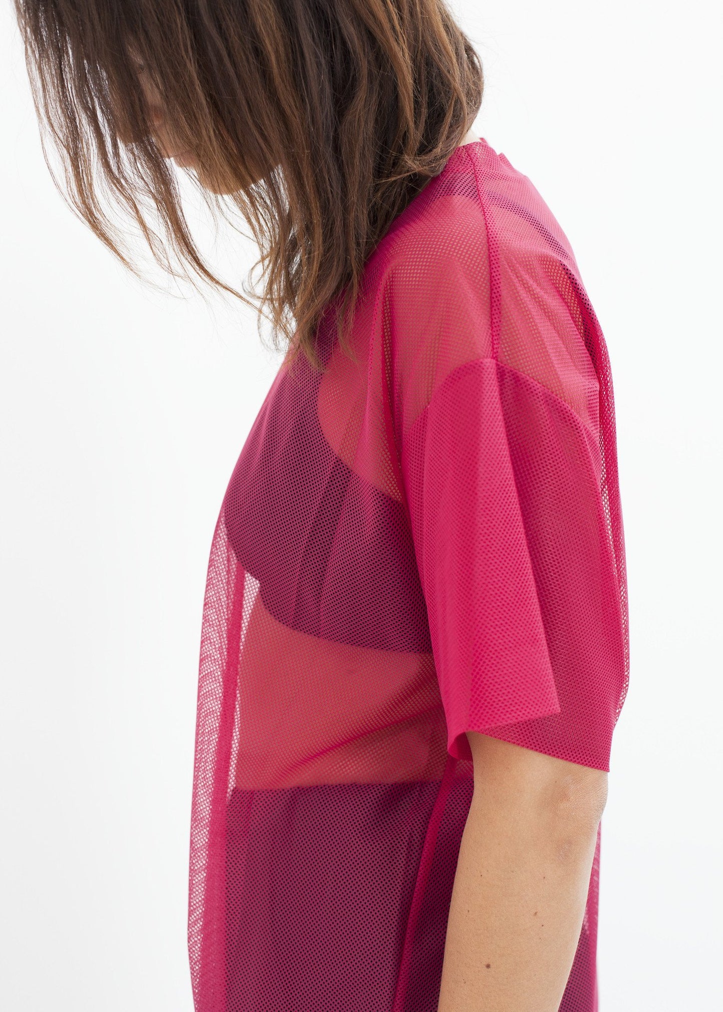 Mesh Over Dress in Pink Maria Calderara