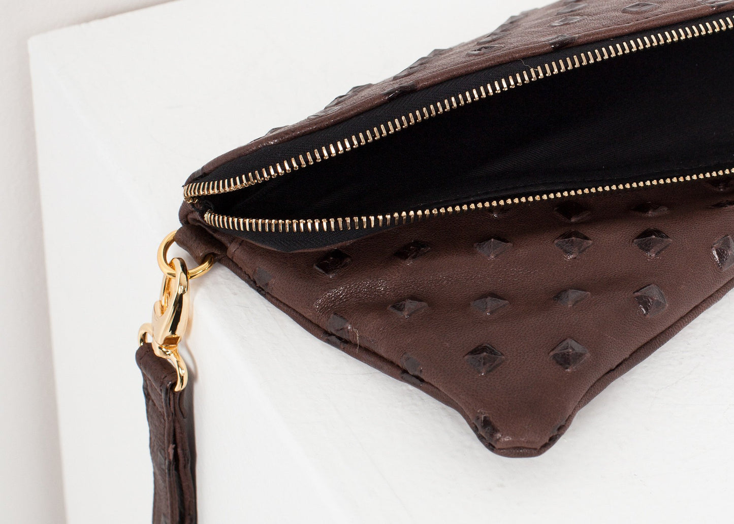 Roxanne Leather Clutch in Brown Kate S Mensah