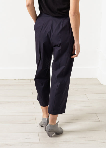 Wide Cropped Trouser in Navy Ter et Bantine