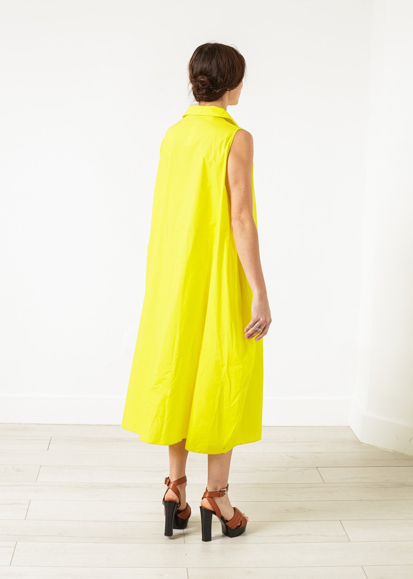 Balloon Cotton Dress in Yellow Ter et Bantine