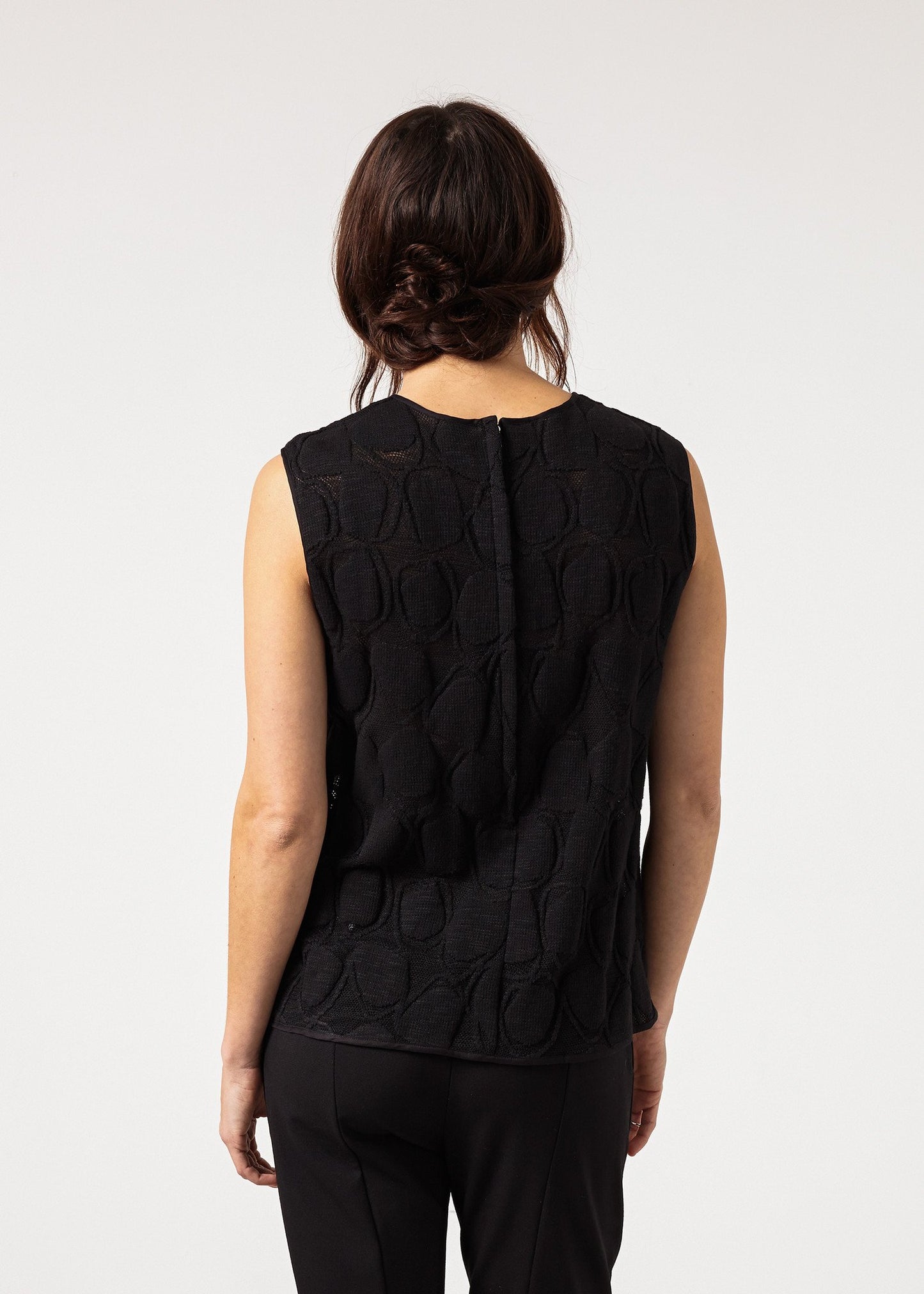 Zip Back Circle Blouse in Black Ter et Bantine