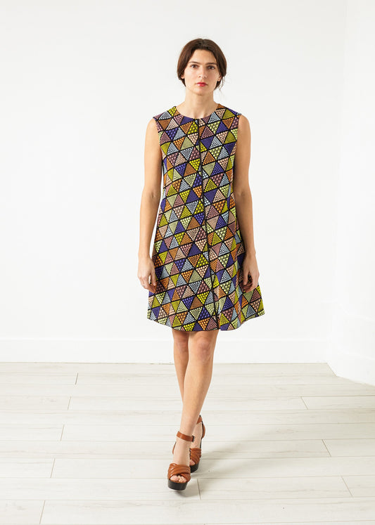 Triangle Sleeveless Dress in Multi Ter et Bantine