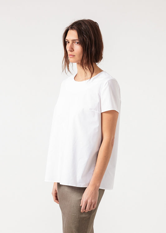 Pleat Back Blouse in White Ter et Bantine