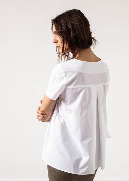 Pleat Back Blouse in White Ter et Bantine
