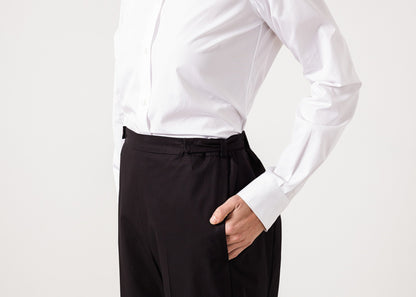 Wide Cropped Trouser in Black Ter et Bantine
