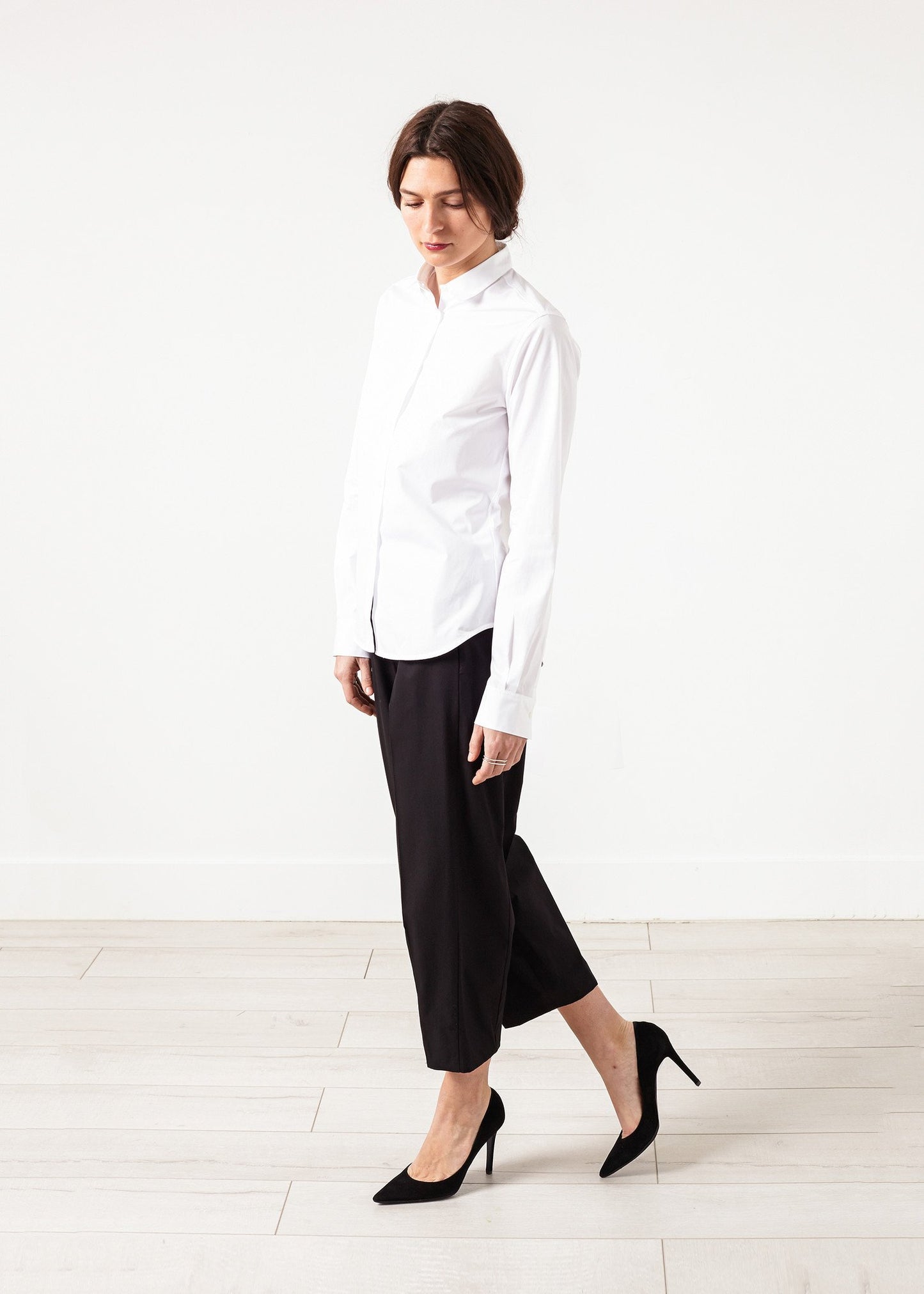 Wide Cropped Trouser in Black Ter et Bantine