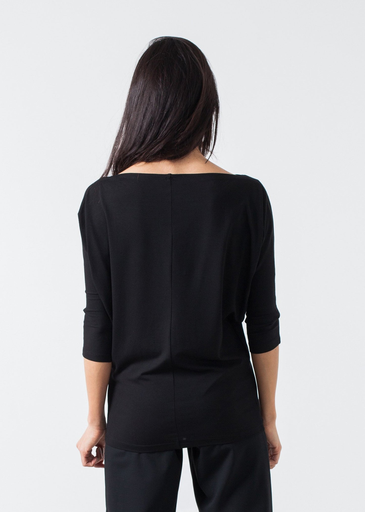 Boat Neck Top in Black Alexandra Schiess