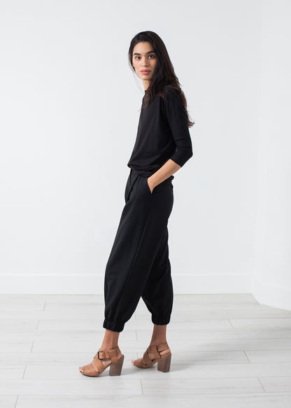 Boat Neck Top in Black Alexandra Schiess