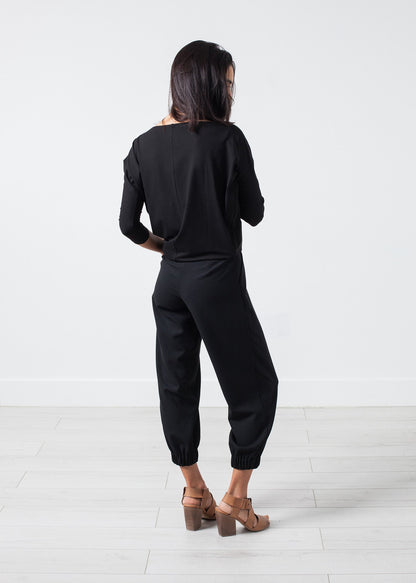 Boat Neck Top in Black Alexandra Schiess