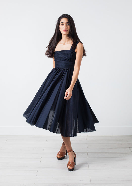One Shoulder Dress in Navy Amelia Toro