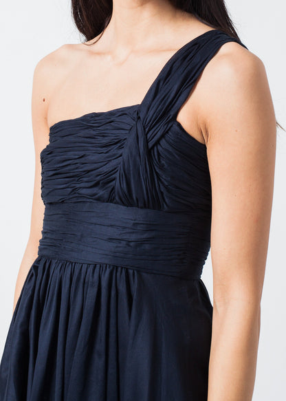 One Shoulder Dress in Navy Amelia Toro