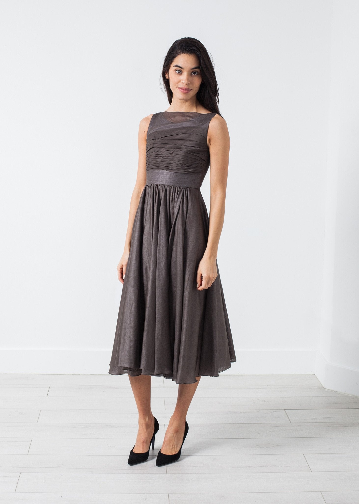 Voile Dress in Grey Pearl Amelia Toro