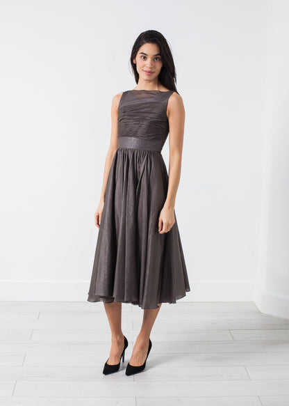 Voile Dress in Grey Pearl Amelia Toro
