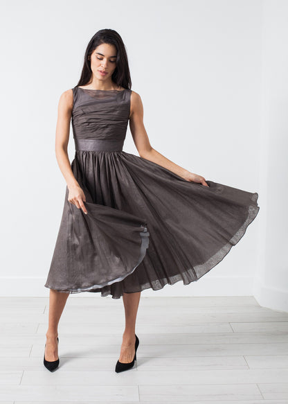 Voile Dress in Grey Pearl Amelia Toro