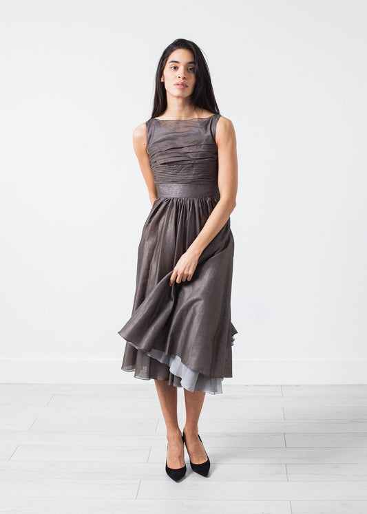 Voile Dress in Grey Pearl Amelia Toro