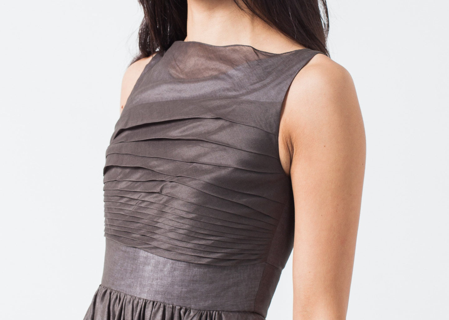 Voile Dress in Grey Pearl Amelia Toro