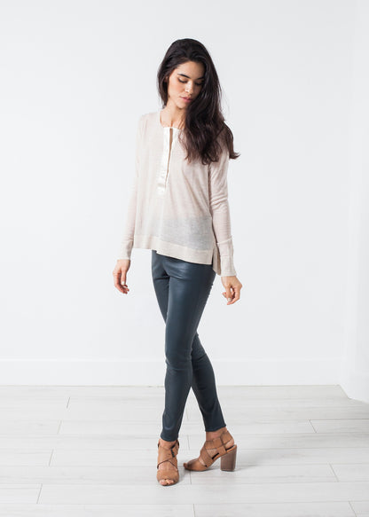Elenaso Leather Trouser in Cool Grey By Malene Birger