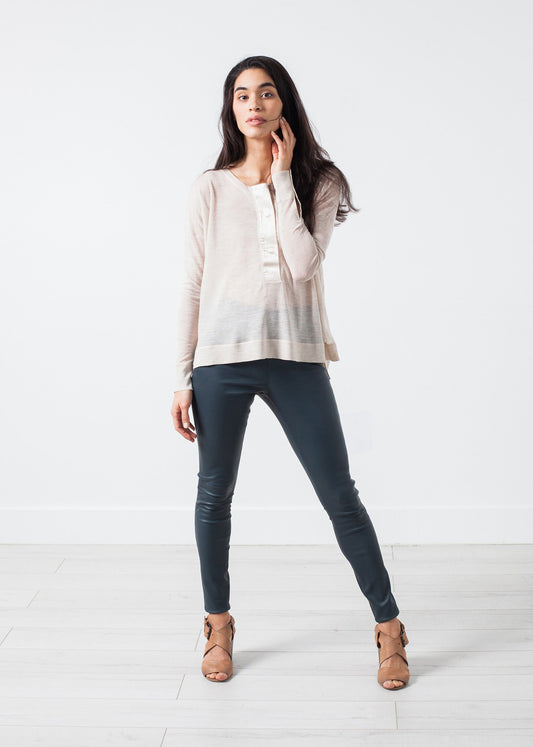 Elenaso Leather Trouser in Cool Grey By Malene Birger