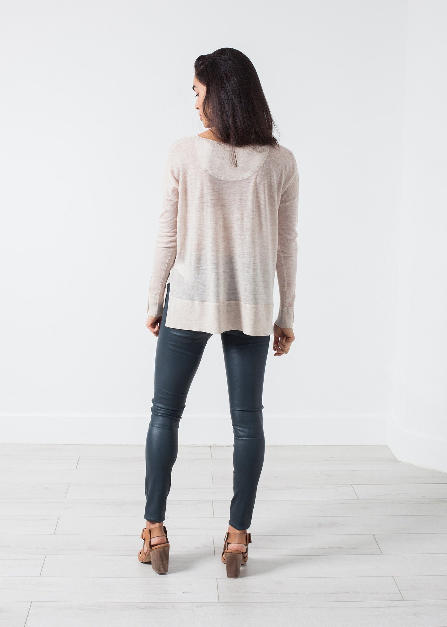 Elenaso Leather Trouser in Cool Grey By Malene Birger