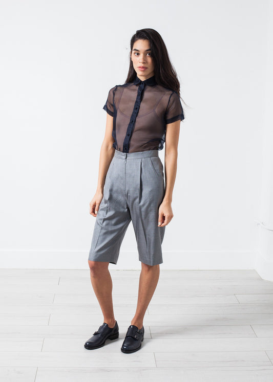 Silk Shorts in Grey Amelia Toro