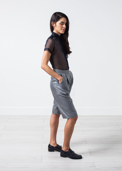 Silk Shorts in Grey Amelia Toro