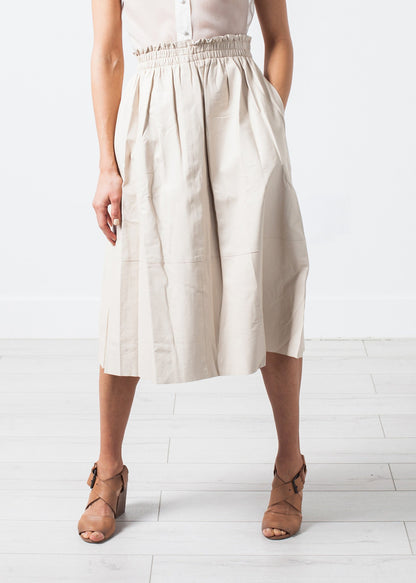 Eulera Leather Skirt in Cream By Malene Birger