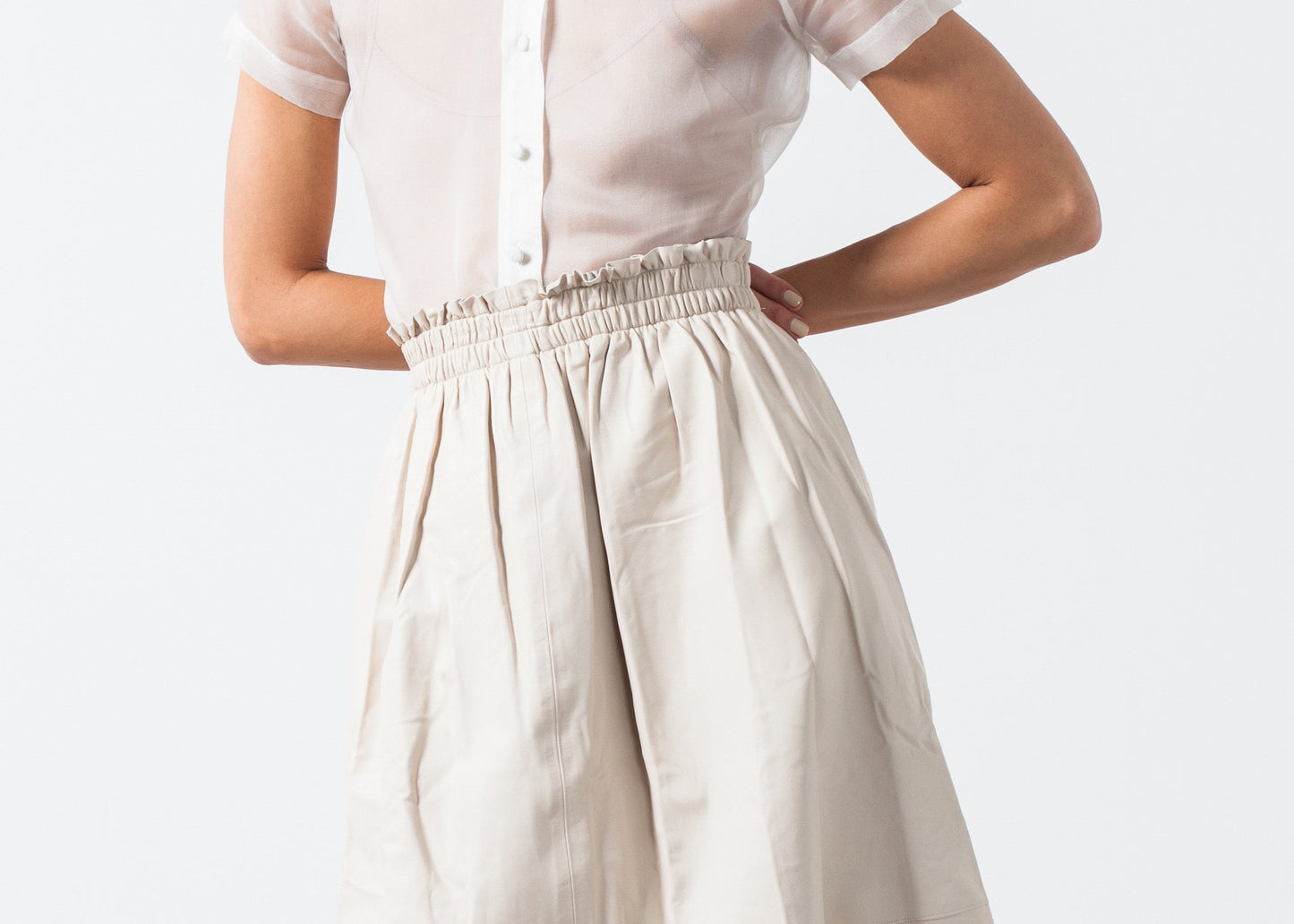 Eulera Leather Skirt in Cream By Malene Birger