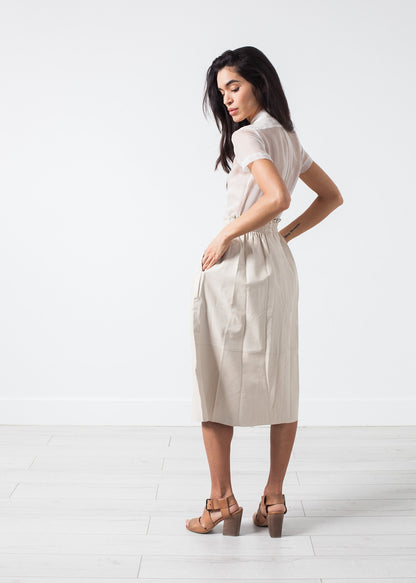 Eulera Leather Skirt in Cream By Malene Birger