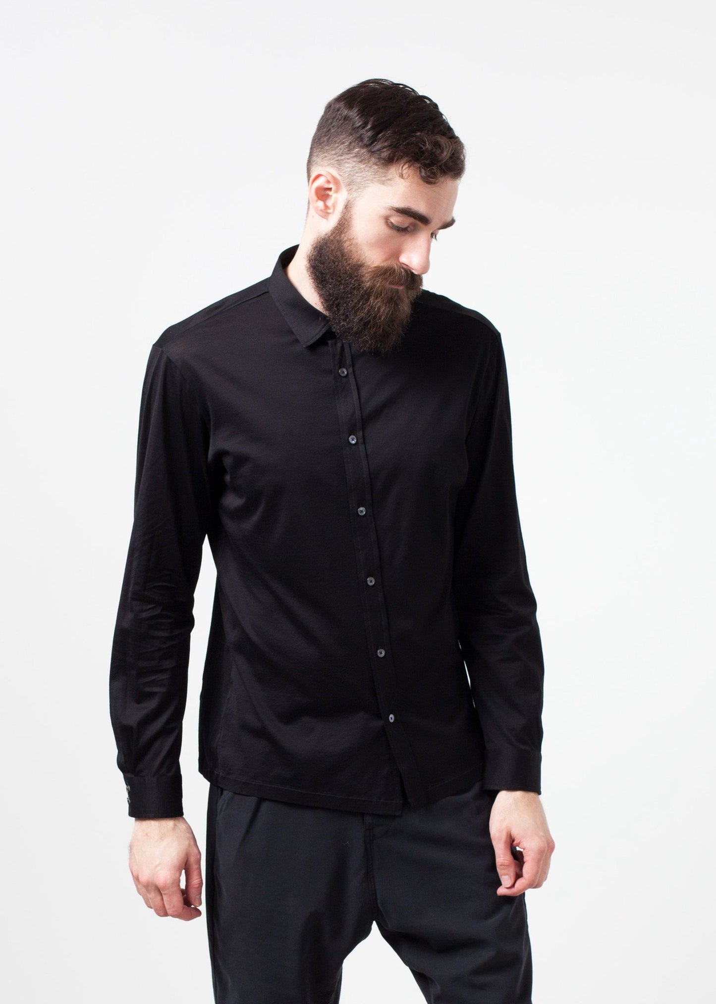 Scotland Button-Up in Black Mauro Grifoni