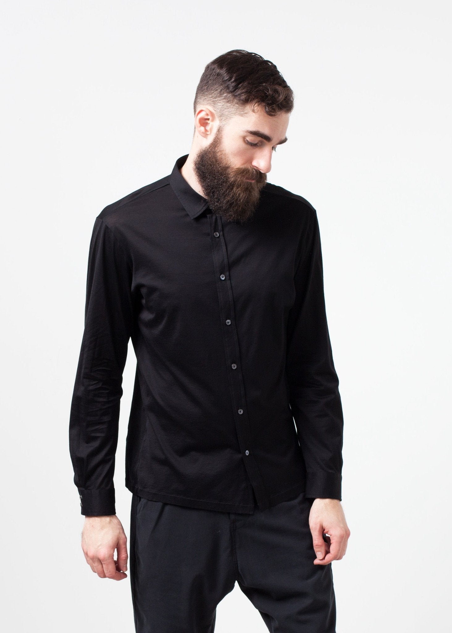 Scotland Button-Up in Black Mauro Grifoni