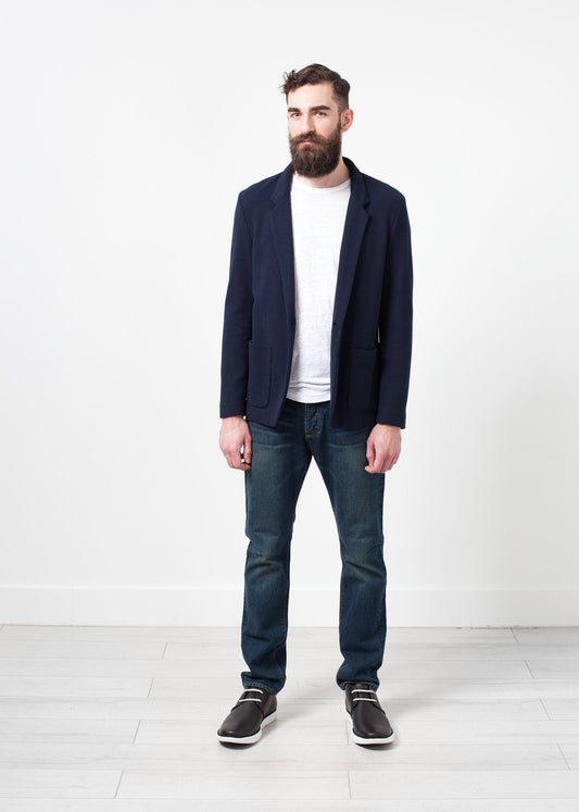 Cotton Jacket in Navy Mauro Grifoni
