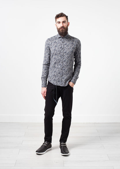 Western Arkansas Button-Up in Grey Floral Aglini