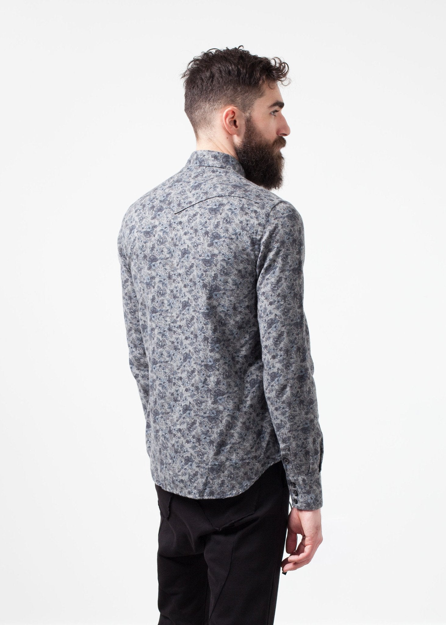 Western Arkansas Button-Up in Grey Floral Aglini
