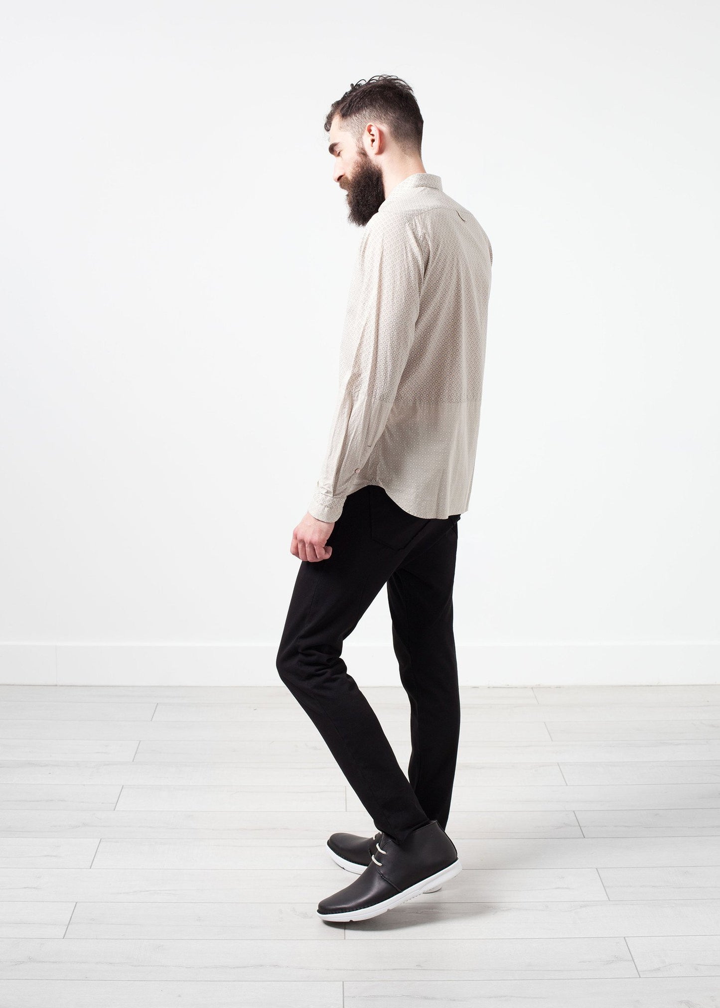 Patterned Button Up in Beige DNL