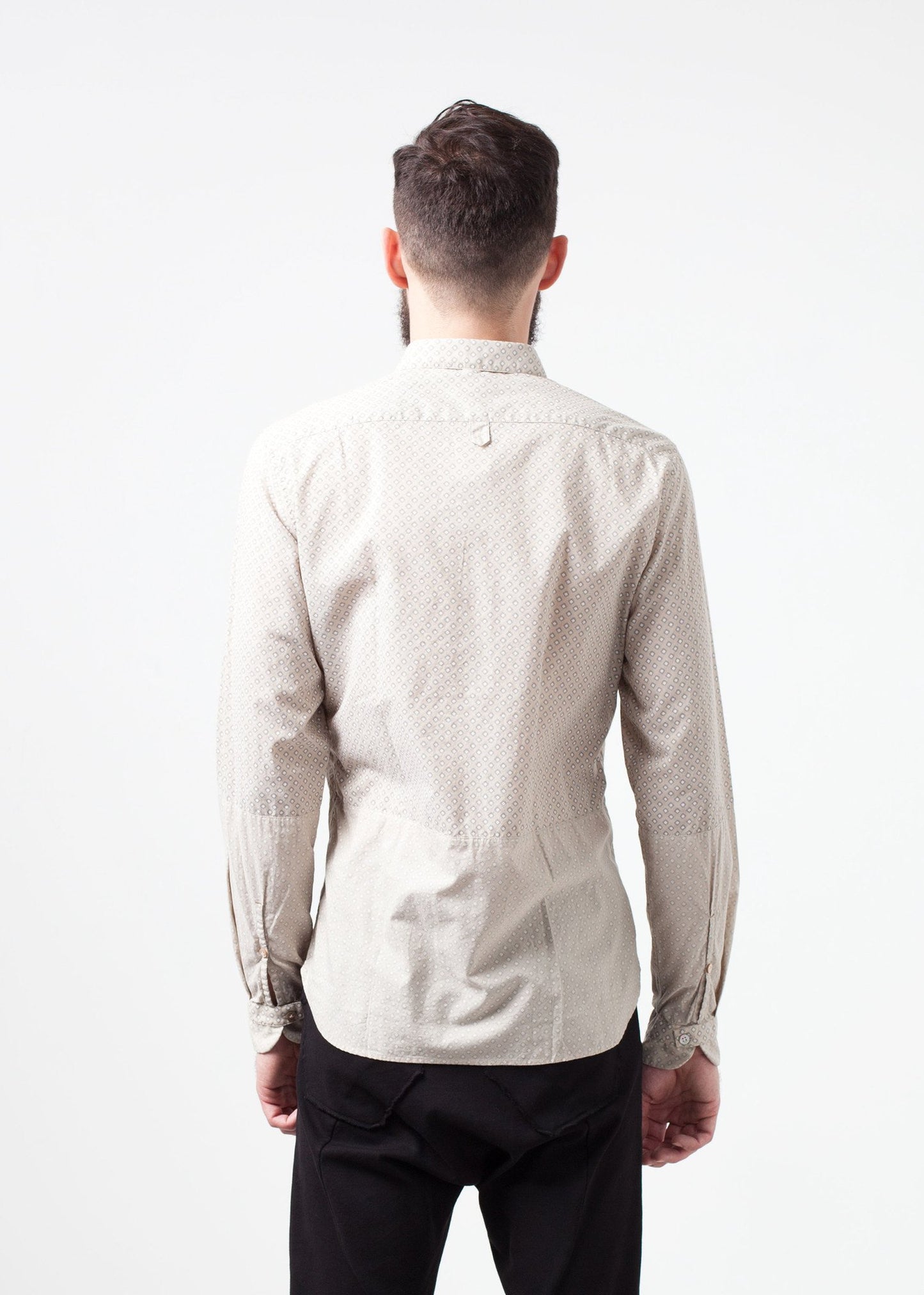 Patterned Button Up in Beige DNL