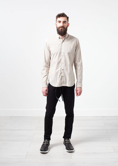 Patterned Button Up in Beige DNL
