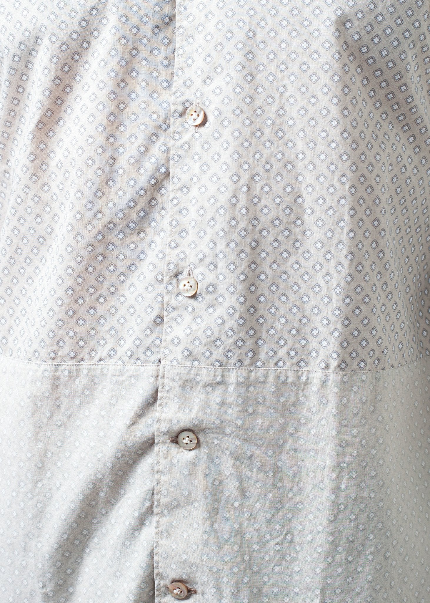 Patterned Button Up in Beige DNL