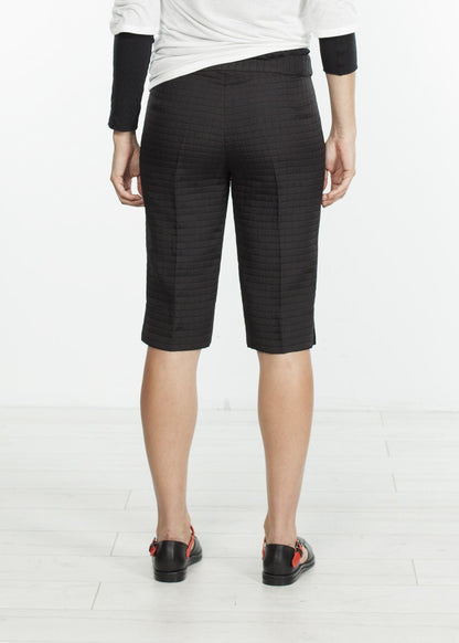 Square Stitch Knee Short in Black Harvey Faircloth