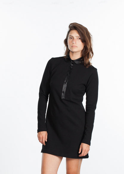 Fleece Jersey Dress in Black Harvey Faircloth