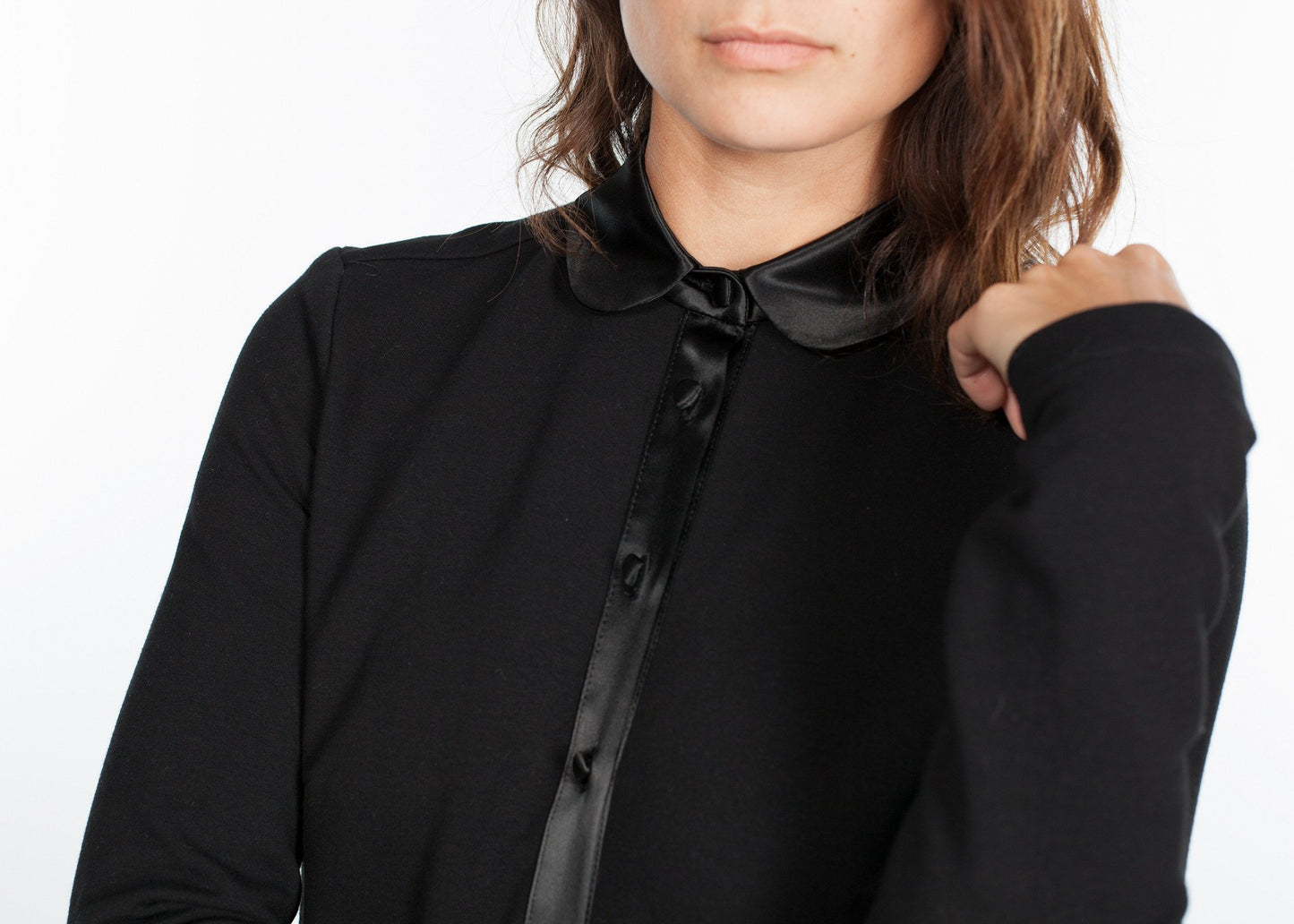 Fleece Jersey Dress in Black Harvey Faircloth