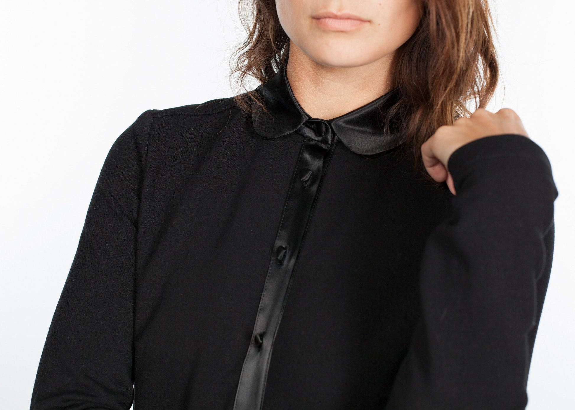 Fleece Jersey Dress in Black Harvey Faircloth
