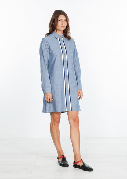 Chambray Shirtdress in Blue Harvey Faircloth