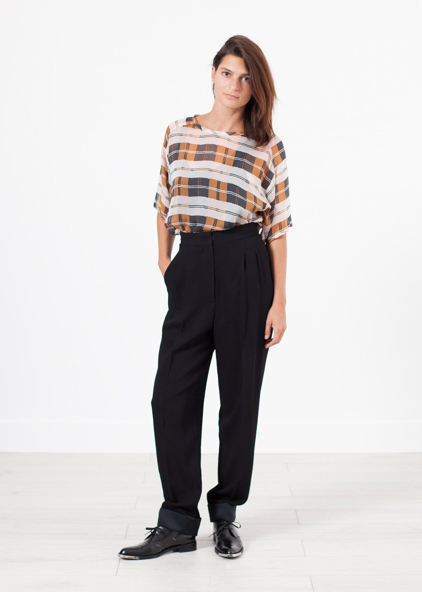 Contrast Cuff Pant in Black Ter et Bantine