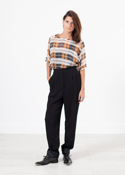 Contrast Cuff Pant in Black Ter et Bantine