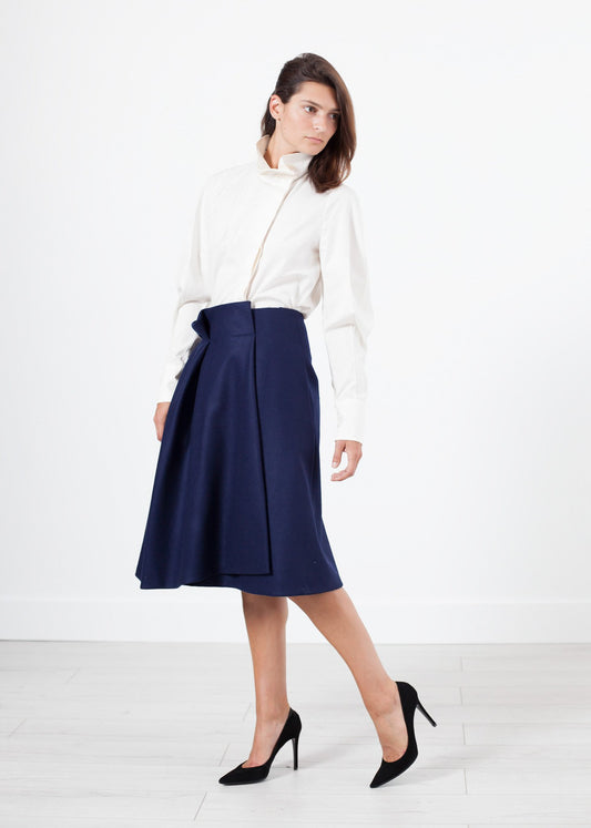 Full Collar Poplin Blouse in Off White Gianfranco Scotti