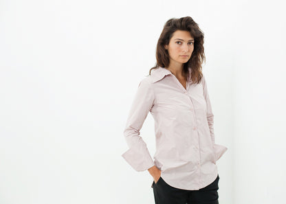 Pointed Collar Blouse in Rose Hovman