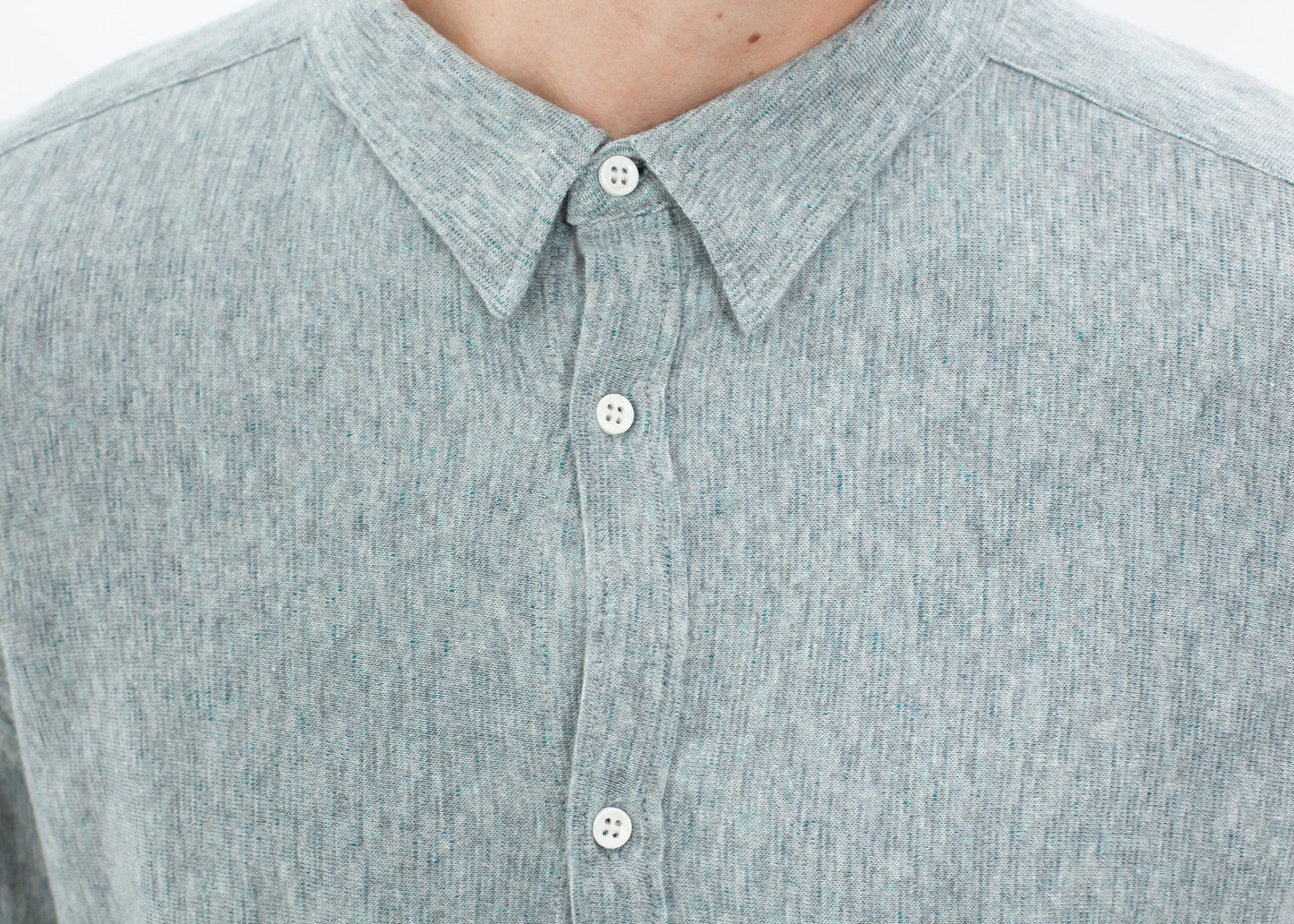 Kasuri Jersey Button-Up in Blue Grey V:Room