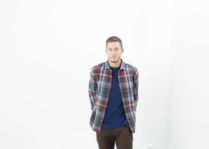 Riccardo Button-Up in Plaid Multi Aglini