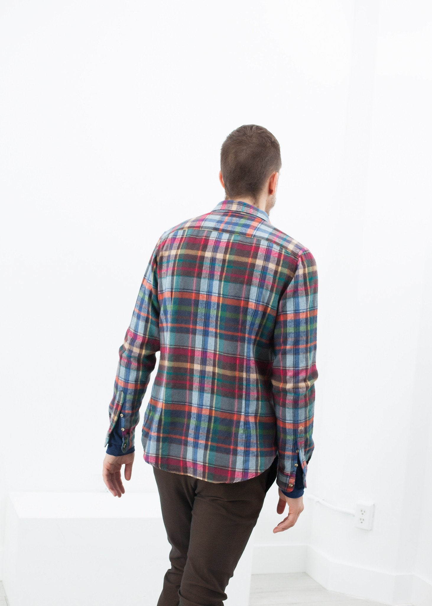 Riccardo Button-Up in Plaid Multi Aglini